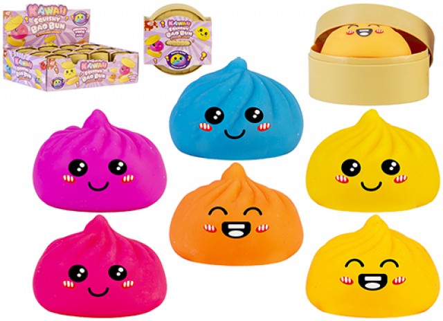WIZZ TOYS SQUISHY NEON BAO Fosforescenti in Basket 6cm In espo da 12pz 6ass…x24…x144